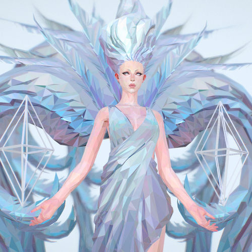 Polygon Art White Angel A Women 3d Model Low-poly 3D model