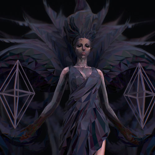 Polygon Art Dark Angel B  Witch 3d Model Low-poly 3D model