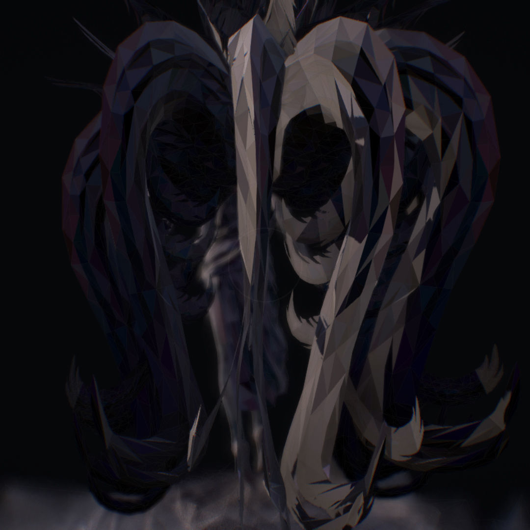 Polygon Art Dark Angel B  Witch 3d Model Low-poly 3D model_12