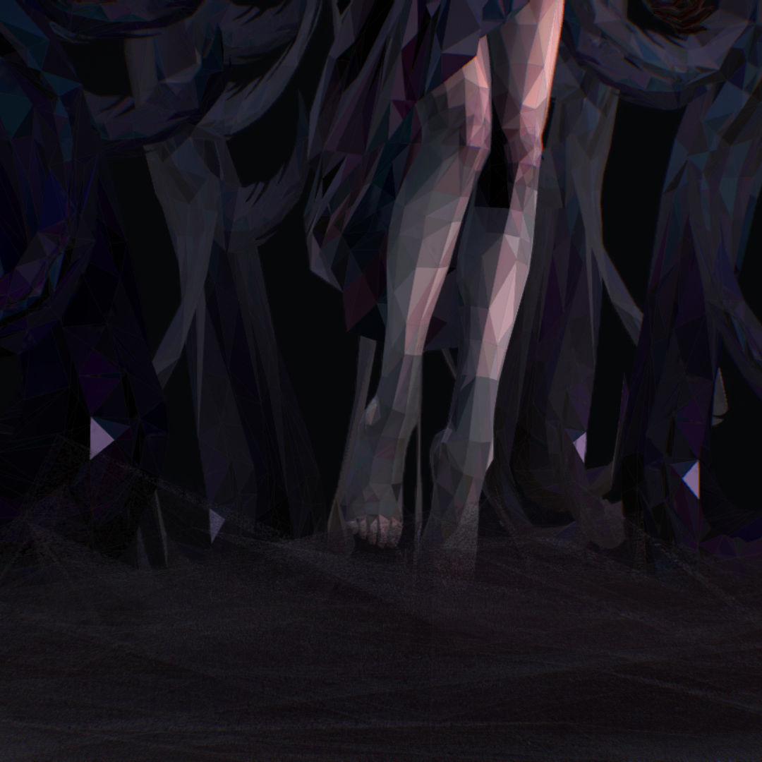 Polygon Art Dark Angel B  Witch 3d Model Low-poly 3D model_29