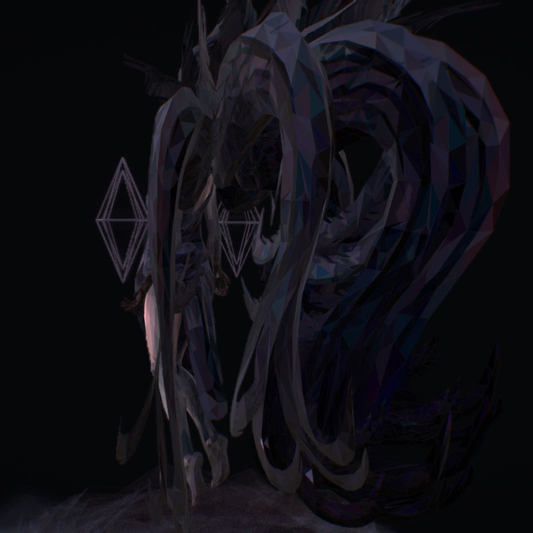 Polygon Art Dark Angel B  Witch 3d Model Low-poly 3D model_13