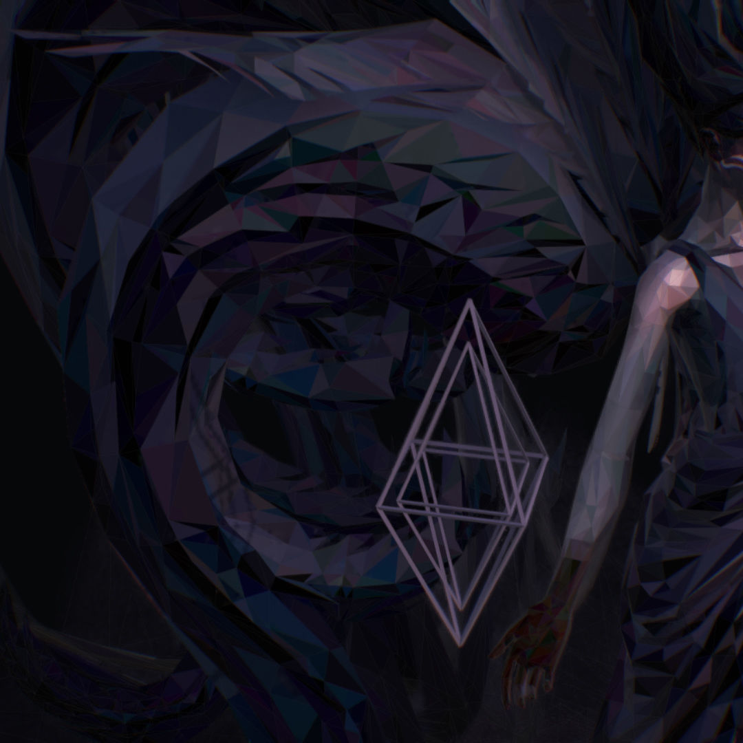 Polygon Art Dark Angel B  Witch 3d Model Low-poly 3D model_53