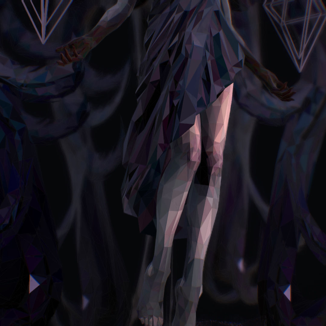 Polygon Art Dark Angel B  Witch 3d Model Low-poly 3D model_27