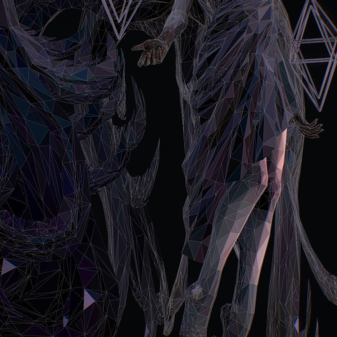 Polygon Art Dark Angel B  Witch 3d Model Low-poly 3D model_61