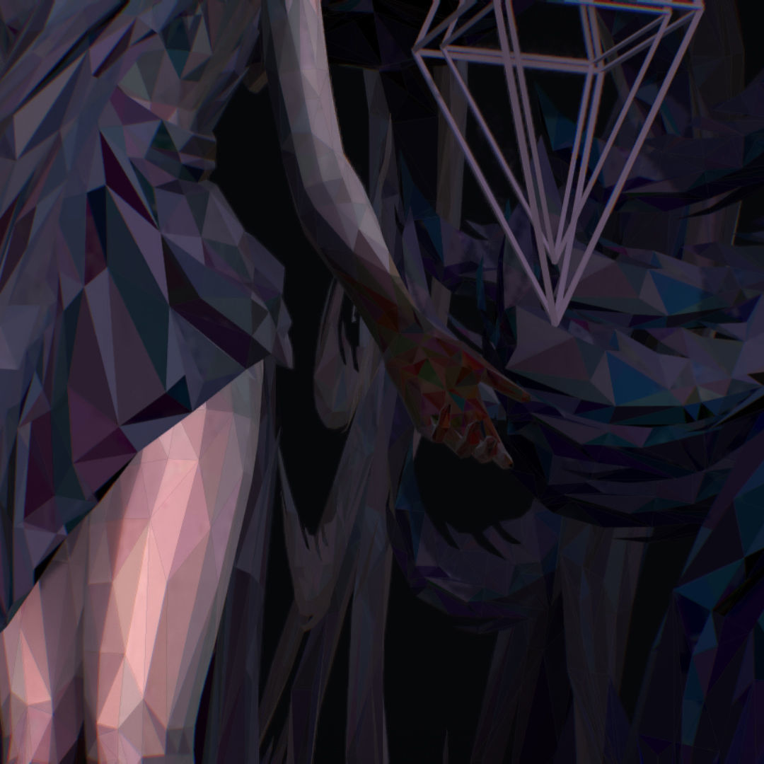 Polygon Art Dark Angel B  Witch 3d Model Low-poly 3D model_31