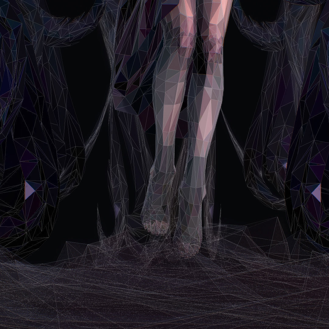 Polygon Art Dark Angel B  Witch 3d Model Low-poly 3D model_55