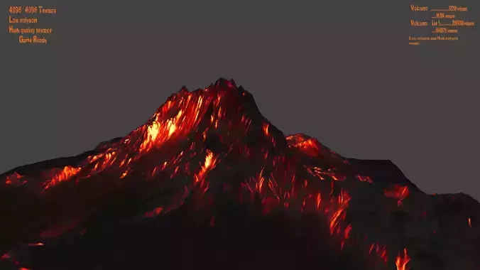 volcano mountain with flames