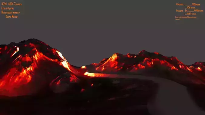 volcano mountain with flames