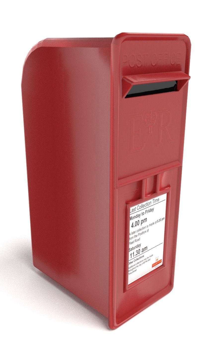 British Mail Box - Low Poly PBR Low-poly 3D model_3