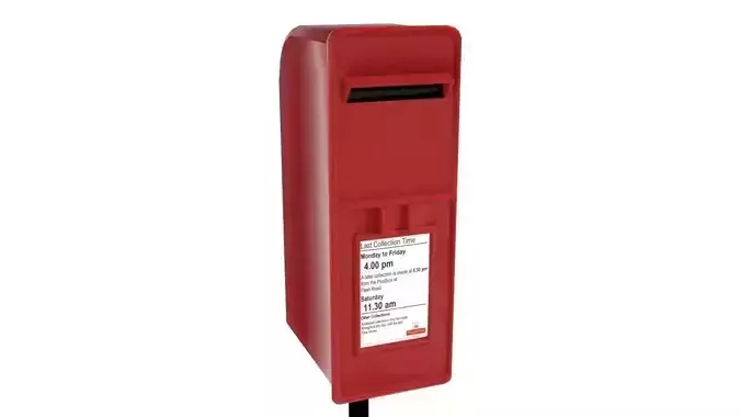 British Mail Box - Low Poly PBR Low-poly 3D model