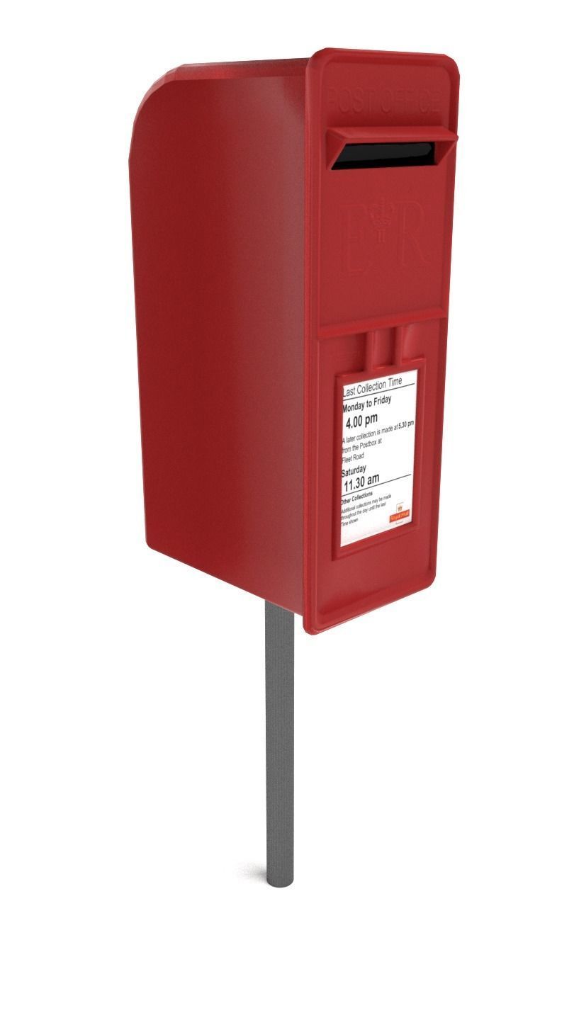British Mail Box - Low Poly PBR Low-poly 3D model_5
