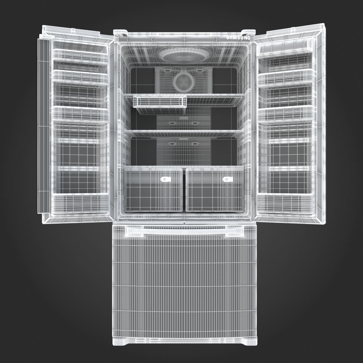 Samsung 20 cu ft Refrigerator 3D model_13