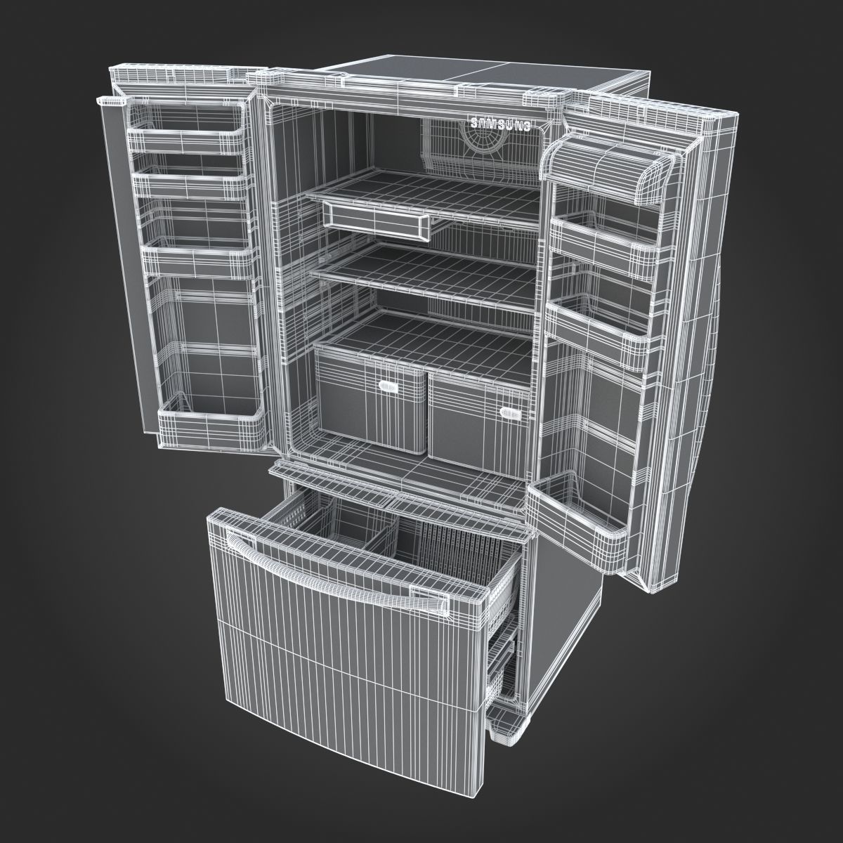 Samsung 20 cu ft Refrigerator 3D model_14