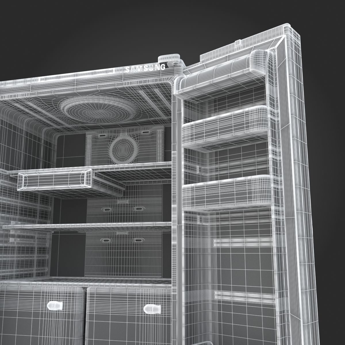 Samsung 20 cu ft Refrigerator 3D model_19