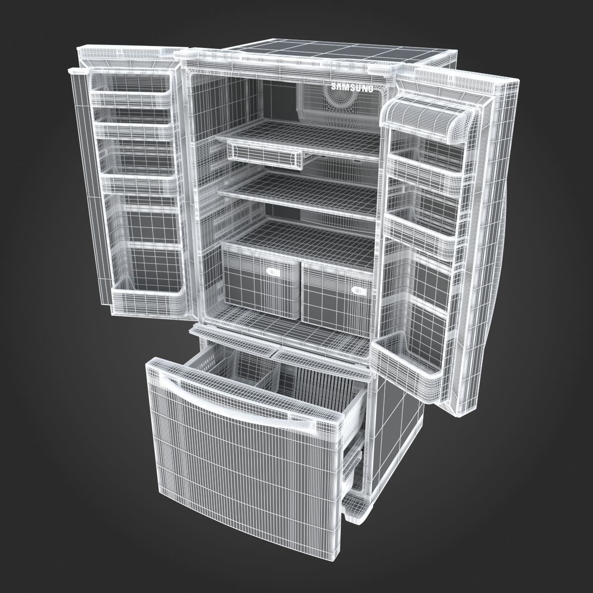 Samsung 20 cu ft Refrigerator 3D model_15