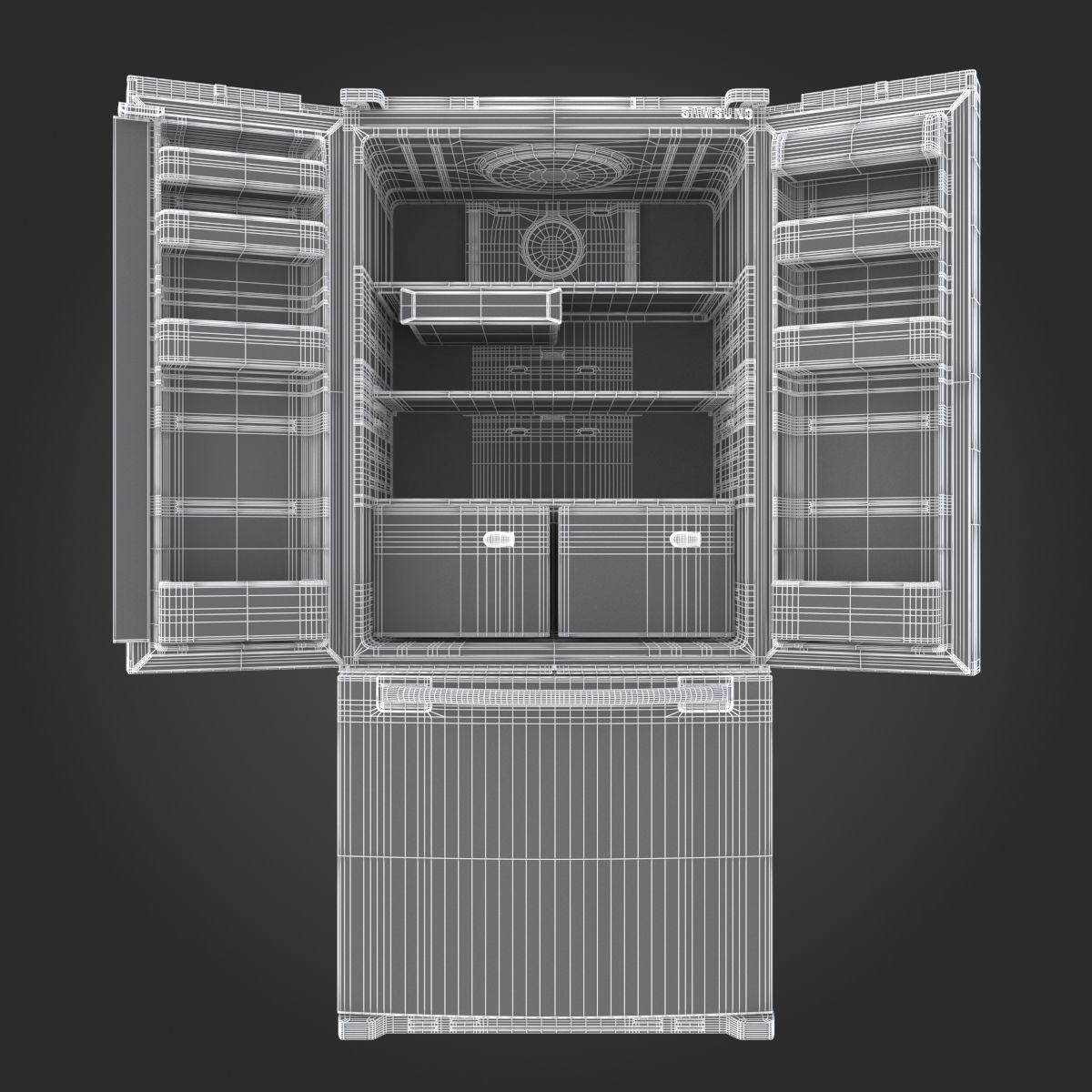Samsung 20 cu ft Refrigerator 3D model_12