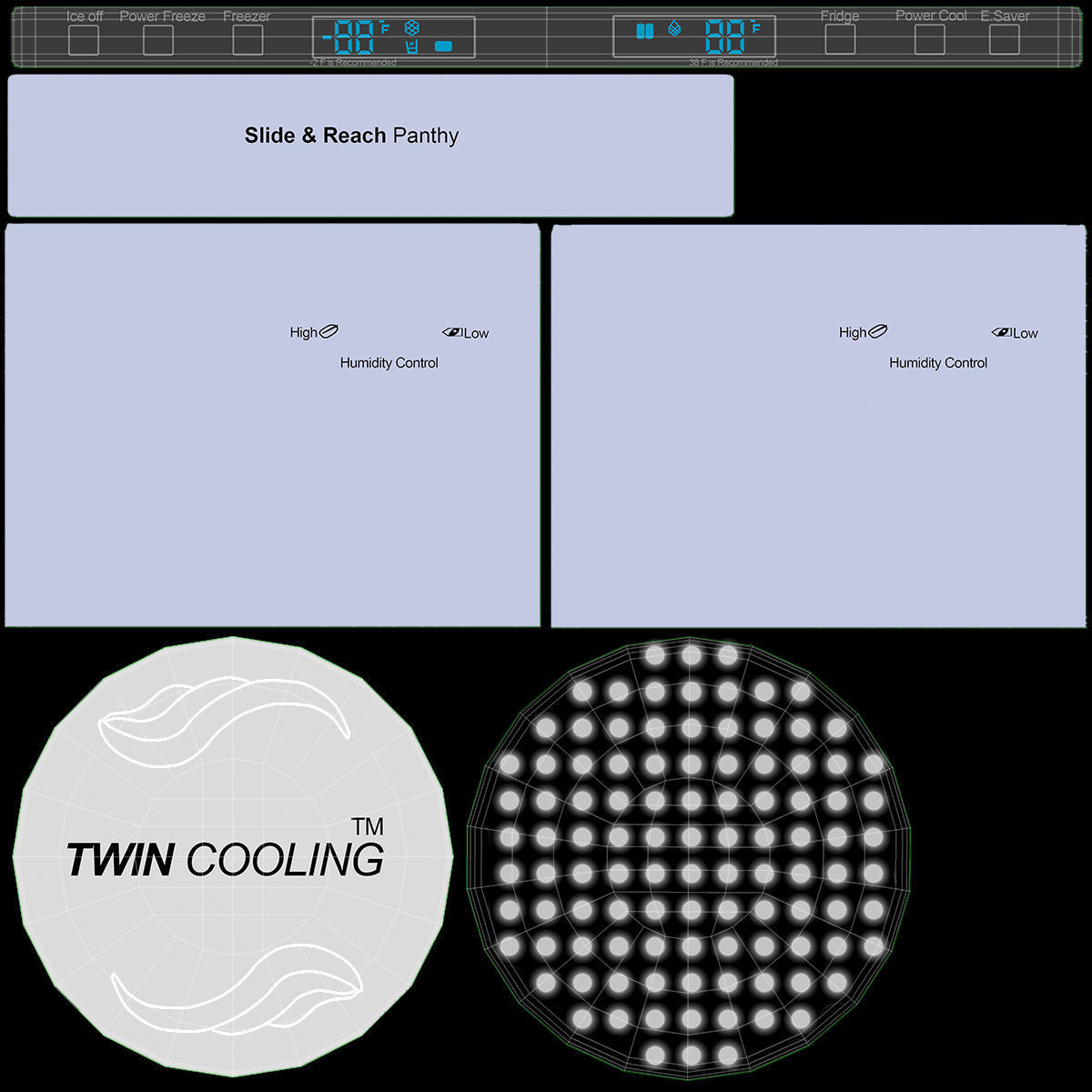 Samsung 20 cu ft Refrigerator 3D model_20