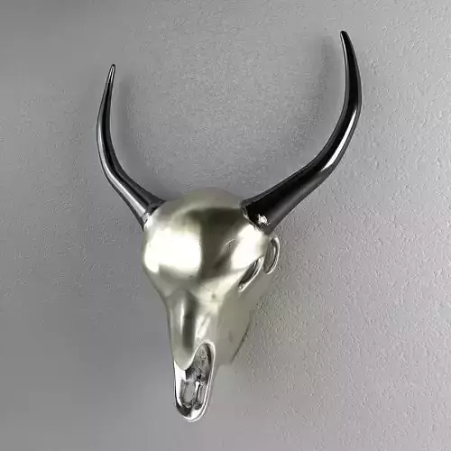 Deco Antler Scull Rose Gold Low-poly 3D model