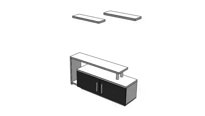 Tv Cabinet Low poly 3D VR AR 3D model 