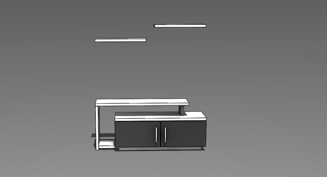 Tv Cabinet Low poly 3D VR AR 3D model  Low-poly 3D model_2