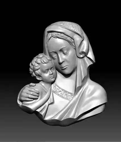 Icona bust of virgin and child