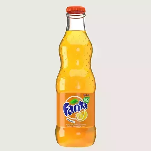 Fanta Drink Glass Bottle Low-poly 3D model