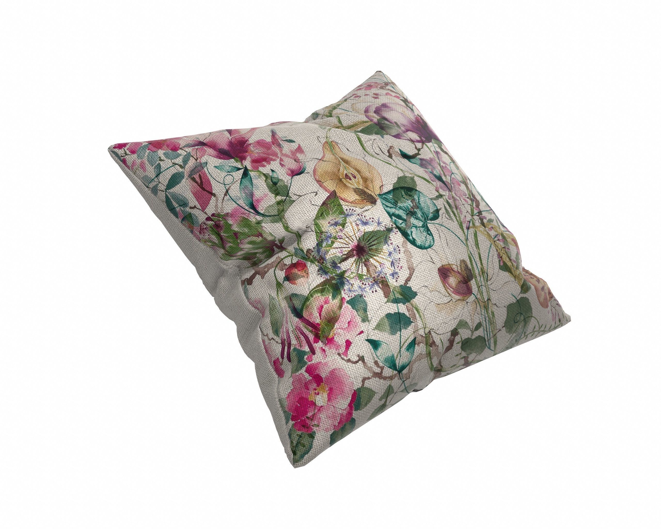 Floral Pillow SET 3D model_5