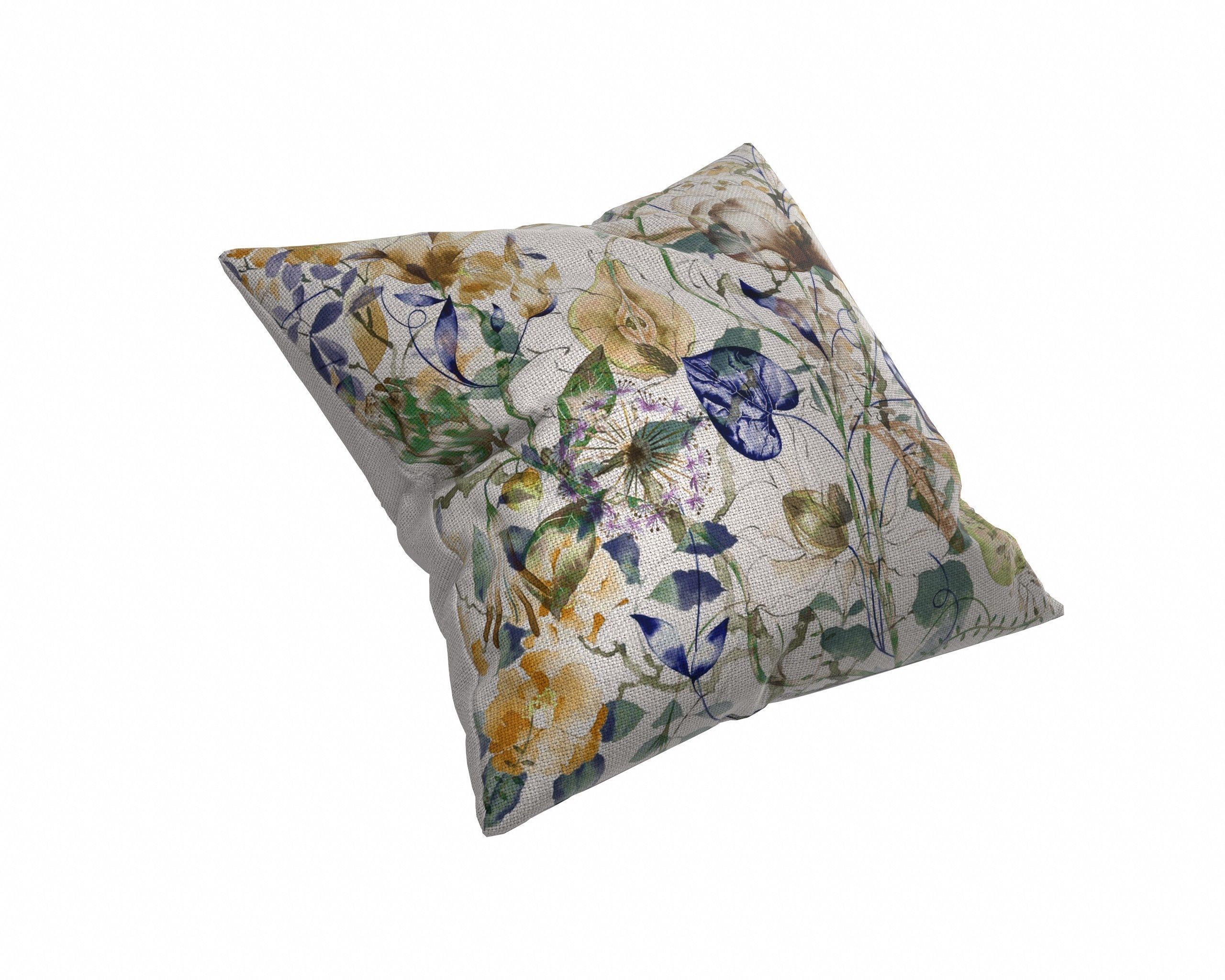 Floral Pillow SET 3D model_6