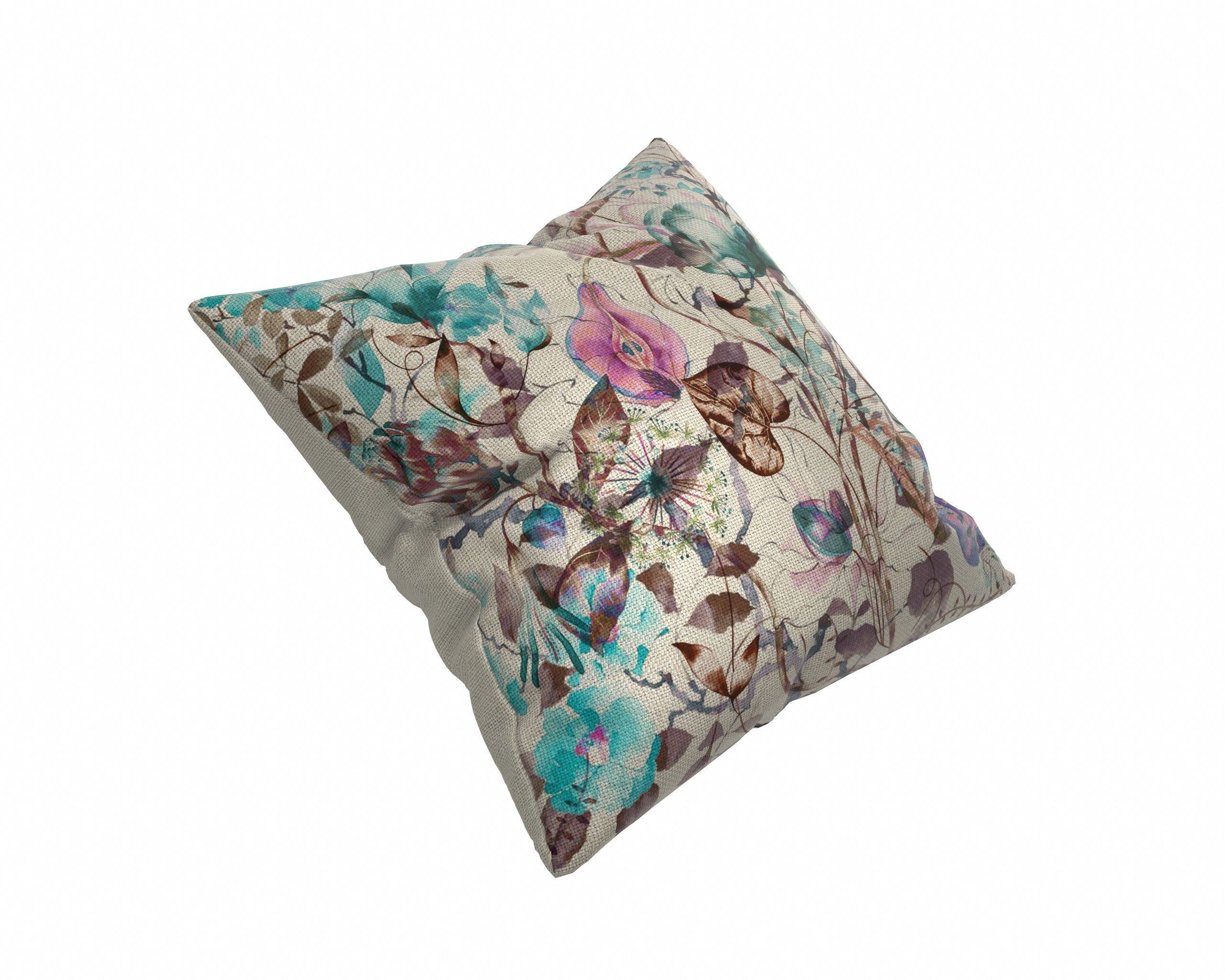 Floral Pillow SET 3D model_7