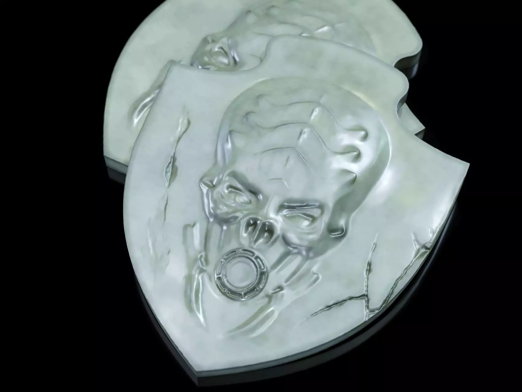 alien skull pendant 3D print model_0
