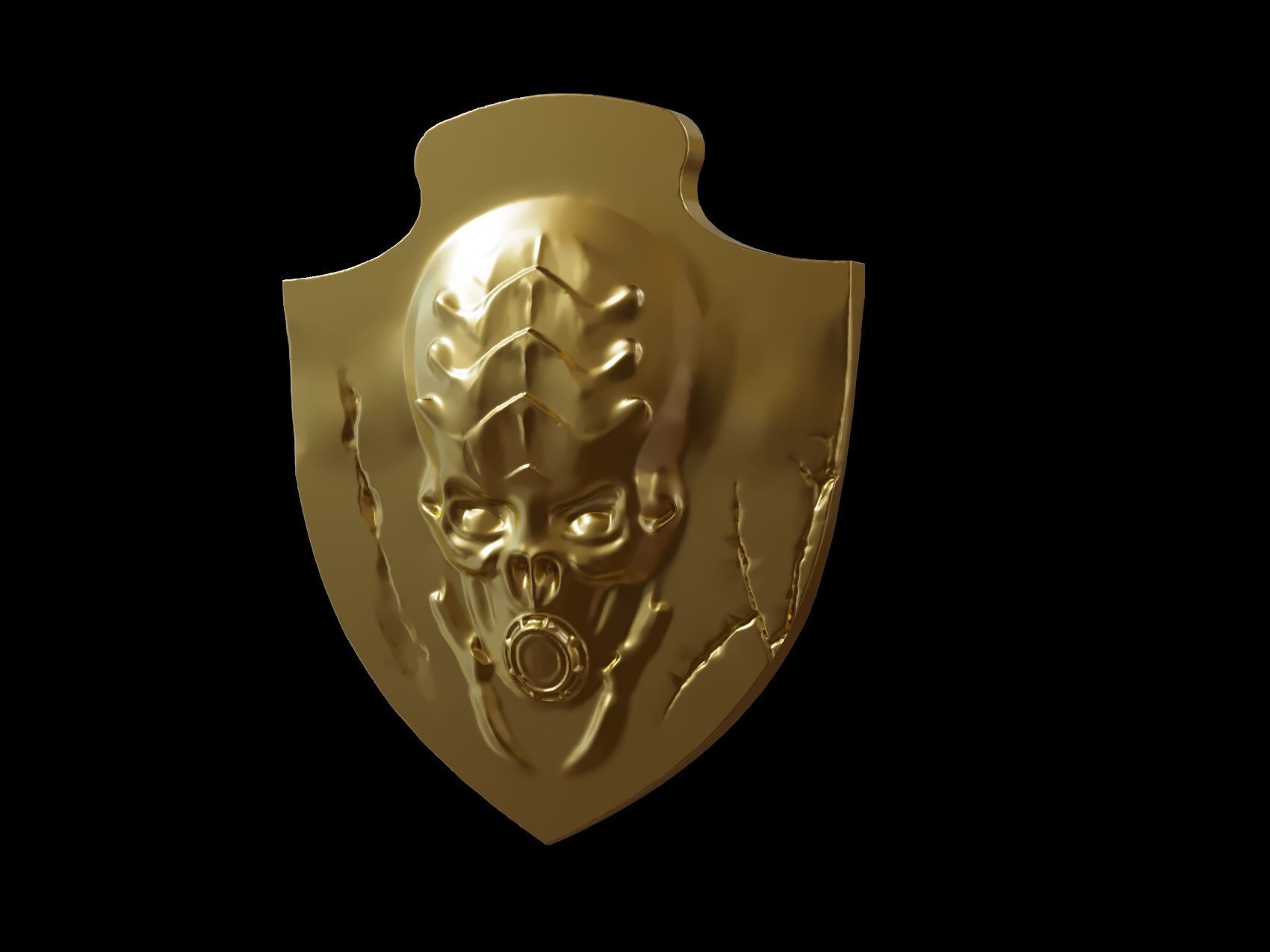 alien skull pendant 3D print model_1