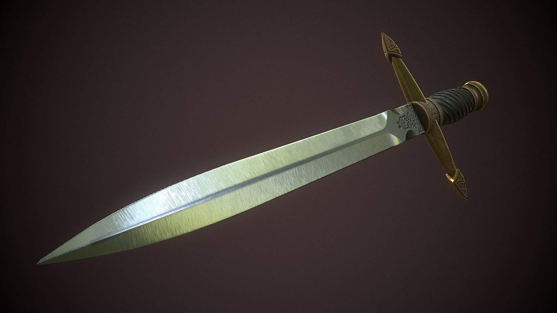 Medieval Dagger - game ready model Low-poly 3D model_2