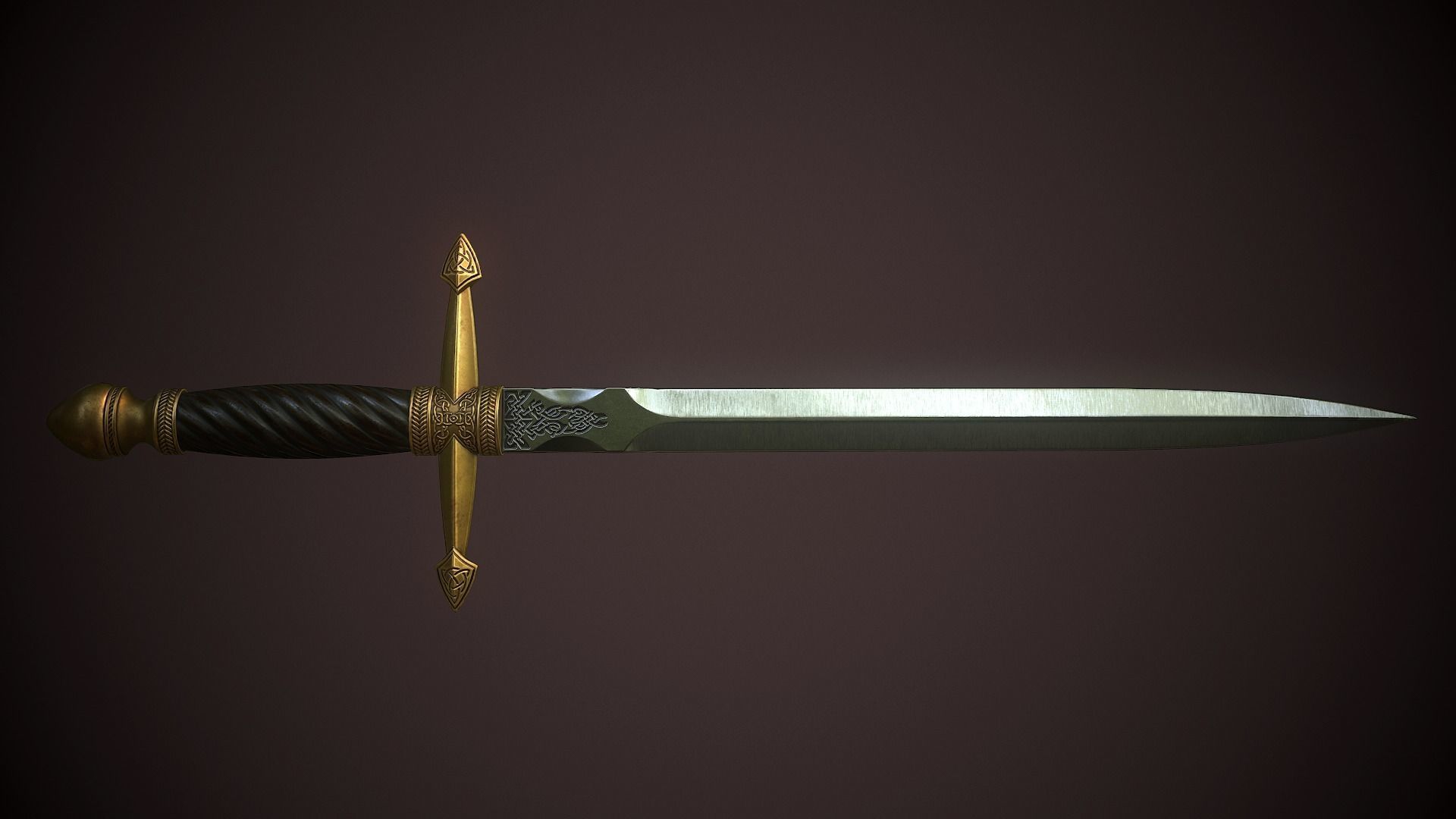 Medieval Dagger - game ready model Low-poly 3D model_3