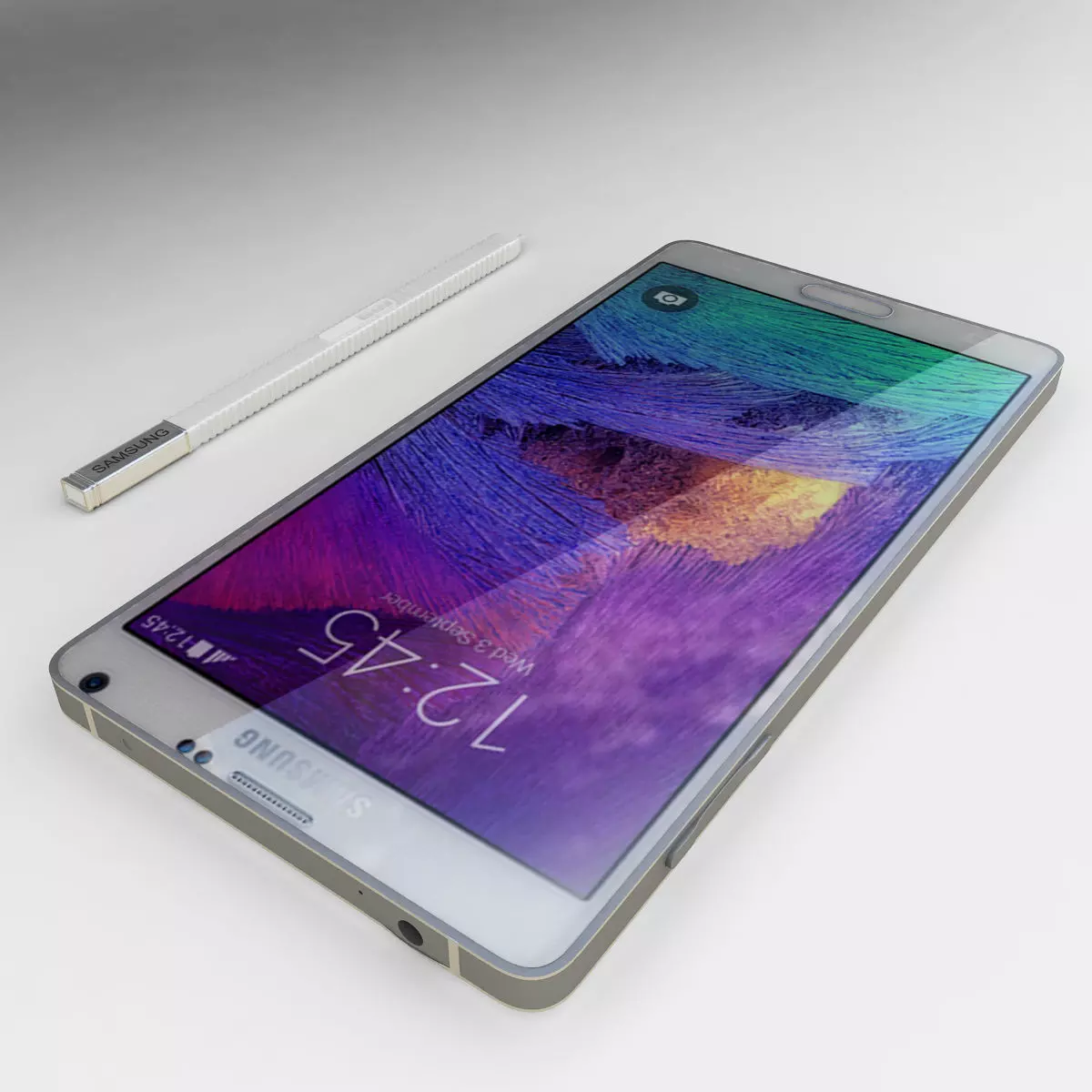 Samsung Galaxy Note 4 White 3D model_0