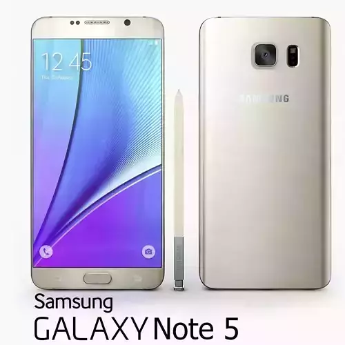 Samsung Galaxy Note 5 Gold Platinium 3D model