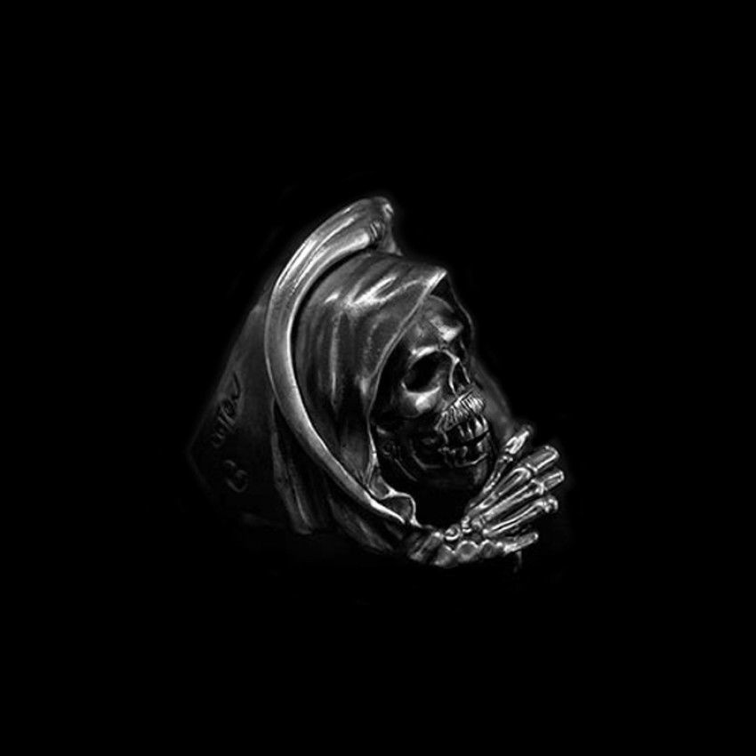 Grim Reaper Skull ring 3D print model_7