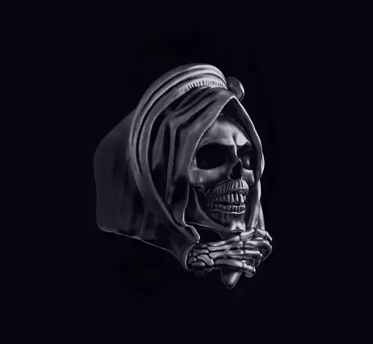 Grim Reaper Skull ring 3D print model