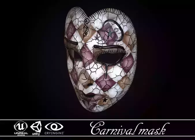 Carnival Mask - game ready model