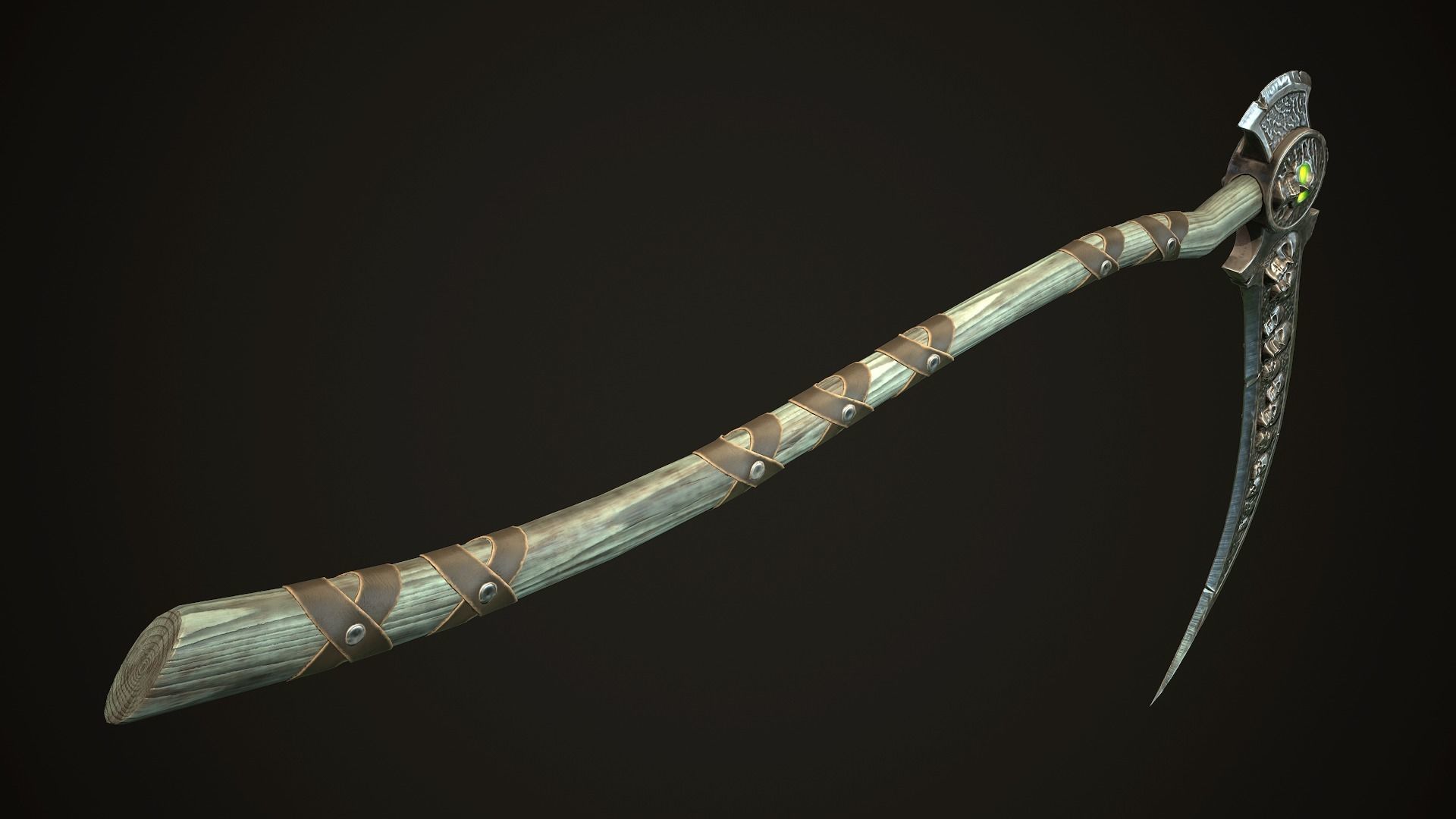 Undead Scythe - game ready model Low-poly 3D model_4