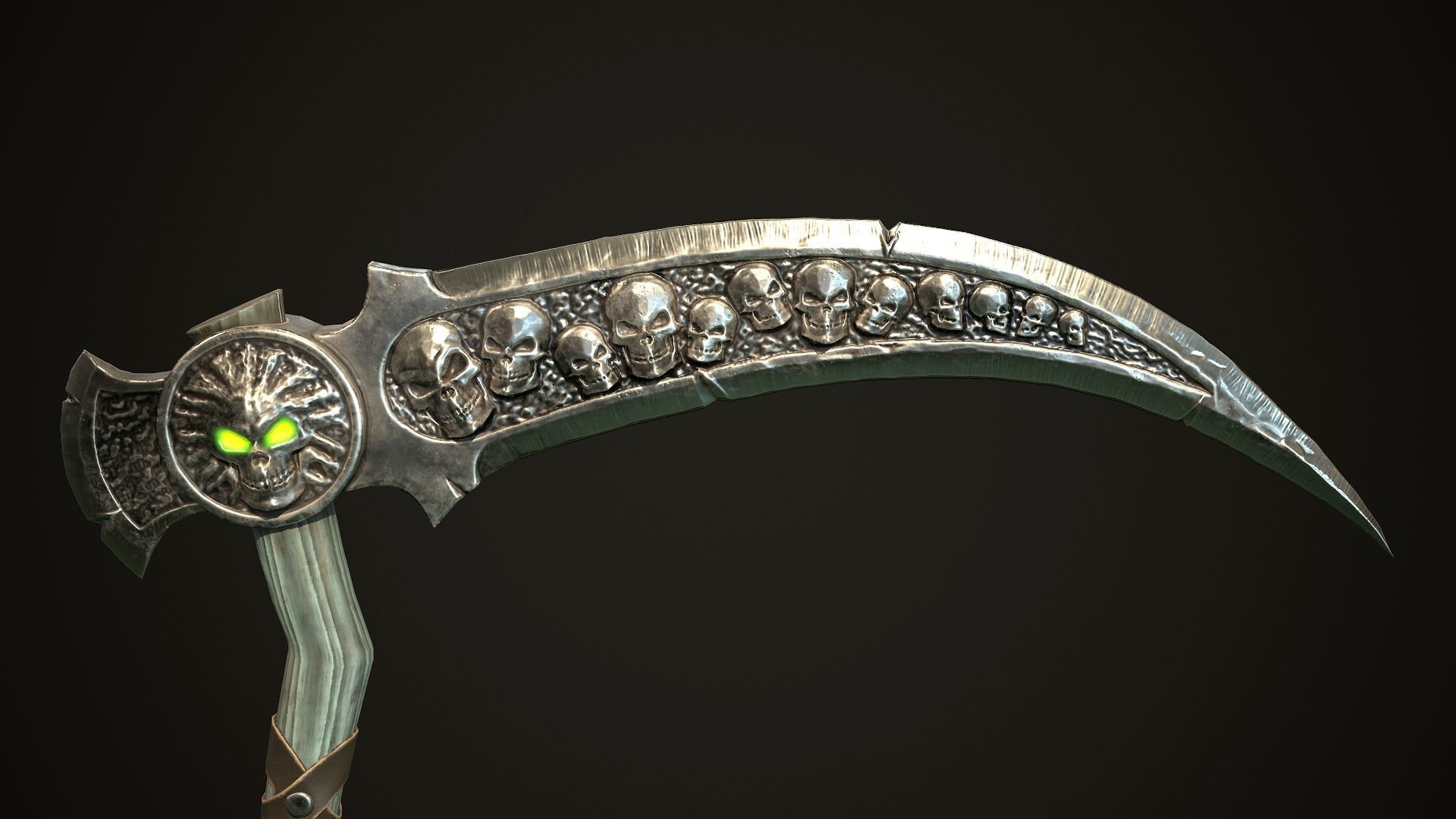 Undead Scythe - game ready model Low-poly 3D model_5