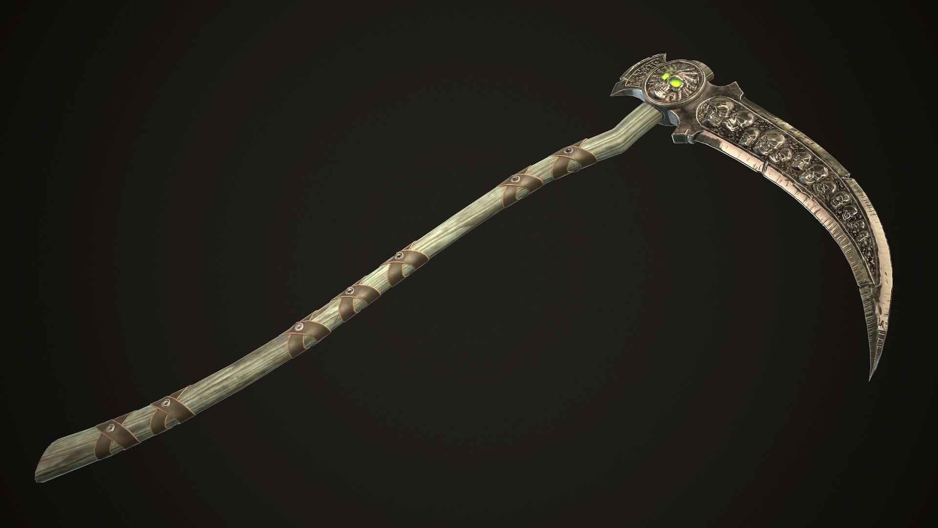Undead Scythe - game ready model Low-poly 3D model_1