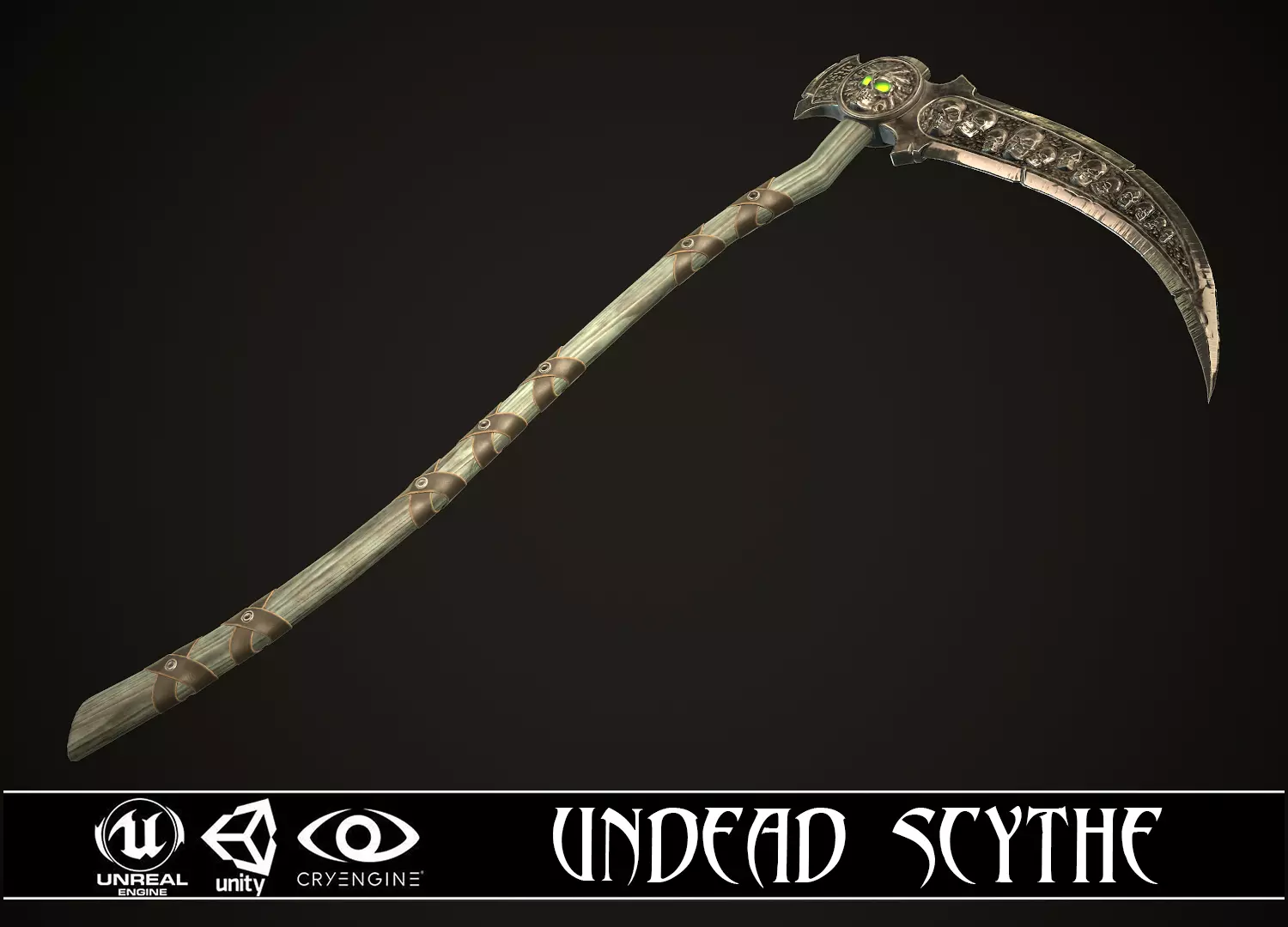 Undead Scythe - game ready model Low-poly 3D model_0