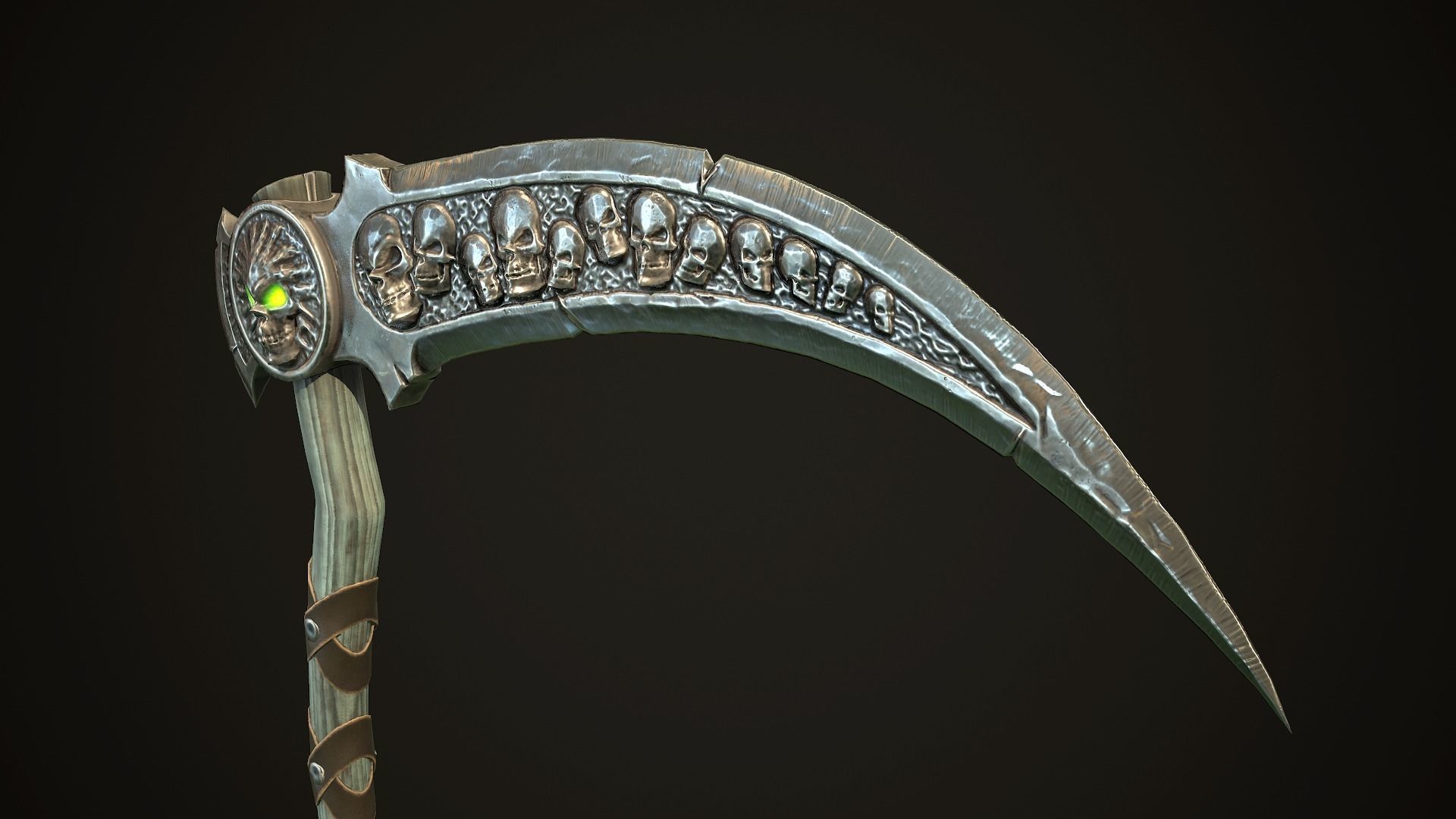 Undead Scythe - game ready model Low-poly 3D model_7