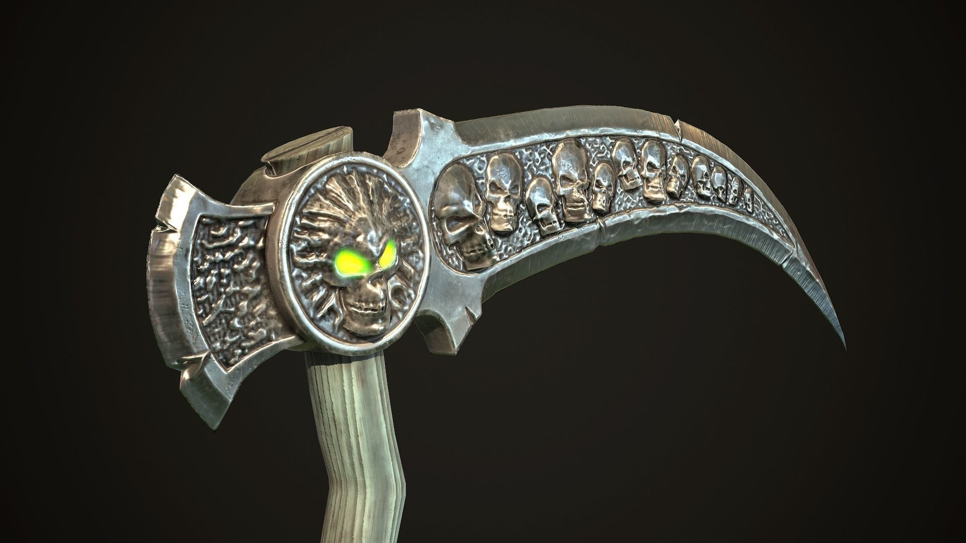 Undead Scythe - game ready model Low-poly 3D model_6