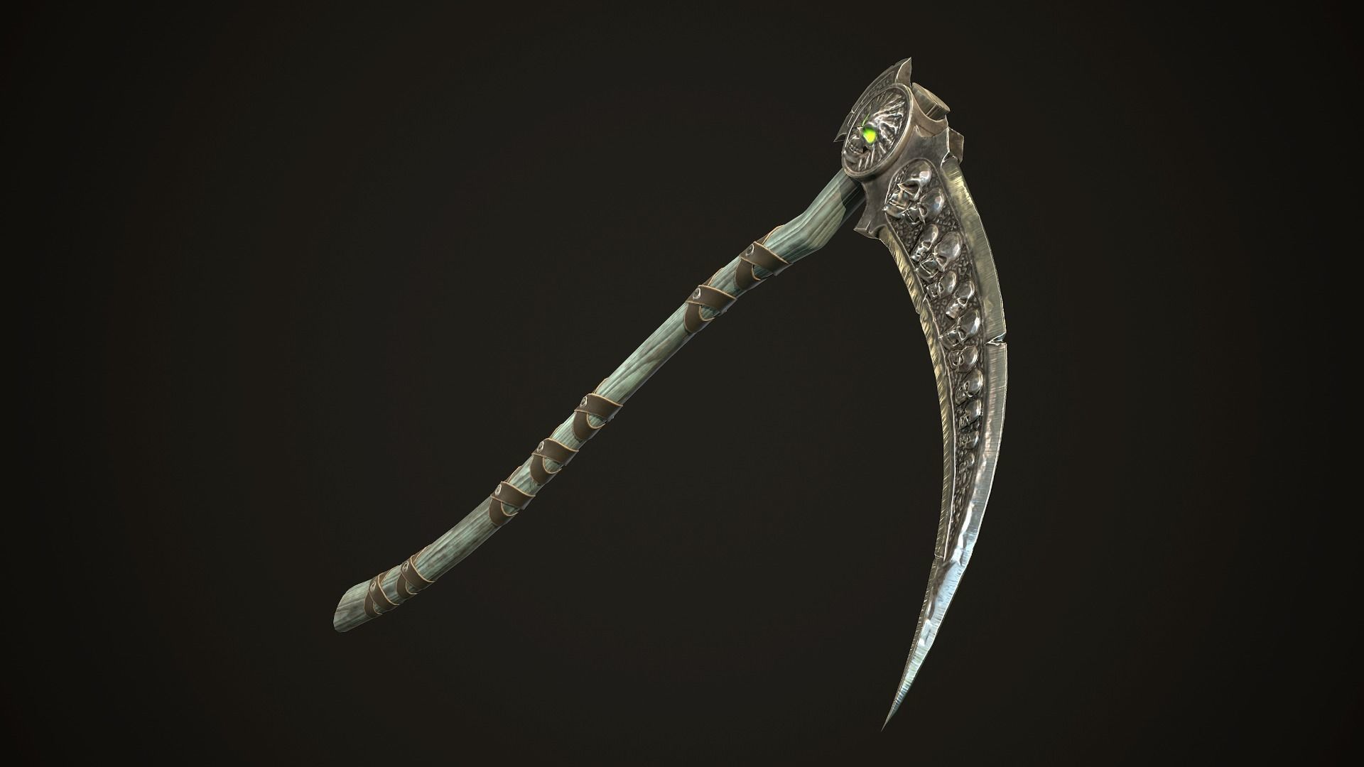 Undead Scythe - game ready model Low-poly 3D model_3