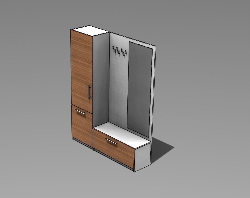 Shoes cabinet Low poly 3D VR AR 3D model Low-poly 3D model_1