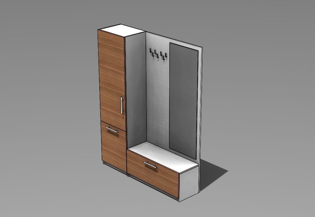 Shoes cabinet Low poly 3D VR AR 3D model Low-poly 3D model_5