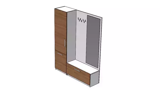 Shoes cabinet Low poly 3D VR AR 3D model