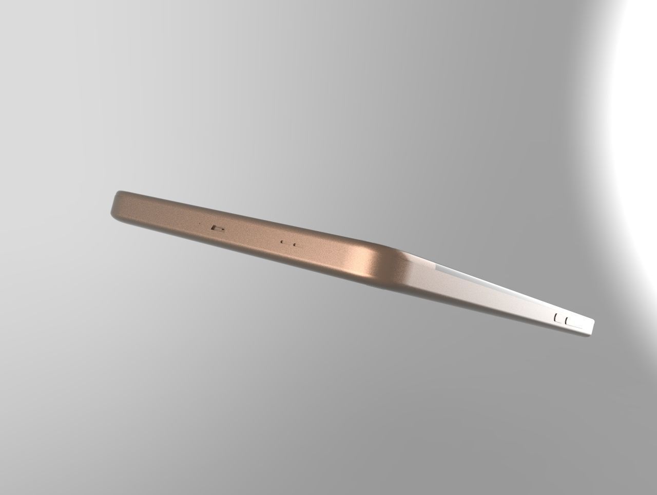 Nokia 6 gold smartphone 3D model_4