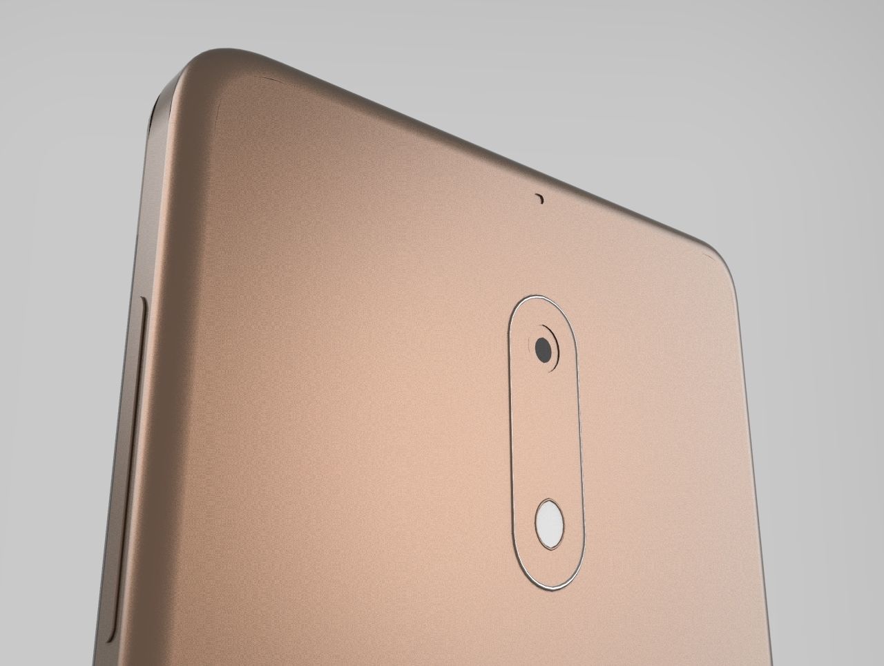 Nokia 6 gold smartphone 3D model_3